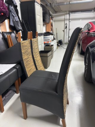Sillas de comedor de cuero y madera