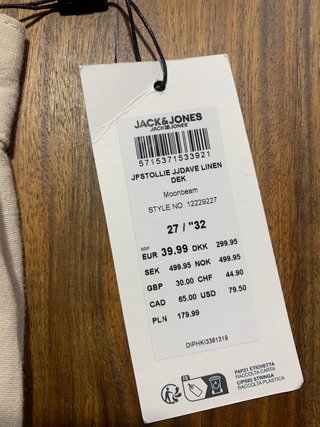 Pantalón Jack & Jones Lino Crudo