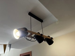 Lámpara de comedor madera y metal