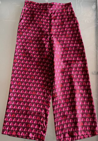 Max Mara pantaloni in seta fantasia due gatti