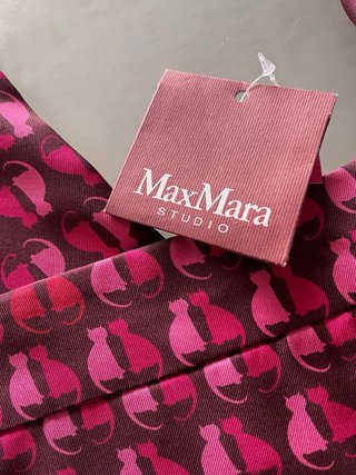 Max Mara pantaloni in seta fantasia due gatti