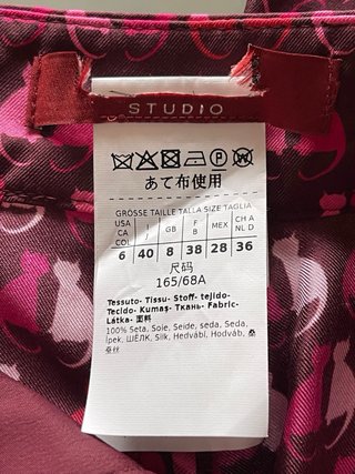 Max Mara pantaloni in seta fantasia due gatti