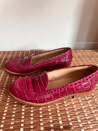 Mocasines Tod's rosa efecto cocodrilo T 39