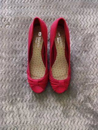 Zapatos tacón rojos Blanco Shoes talla 38