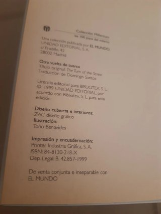 OTRA VUELTA DE TUERCA, de Henri James.