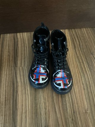 Botas Militares Negras Graffiti Union Jack