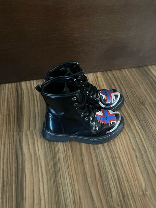 Botas Militares Negras Graffiti Union Jack