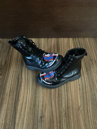 Botas Militares Negras Graffiti Union Jack