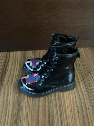 Botas Militares Negras Graffiti Union Jack