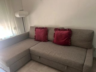 Divano Letto Grigio in Tela Chaise Longue, 3 mesi di uso