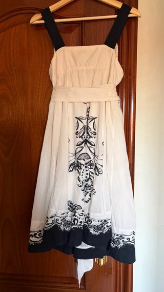 Vestido Verano Talla M Negro y Blanco