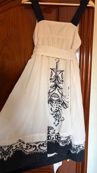 Vestido Verano Talla M Negro y Blanco
