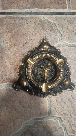 2 Ceniceros Antiguos de Bronce cenicero de ángel