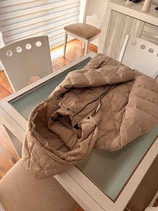 Abrigo plumón mujer beige, marca Antea