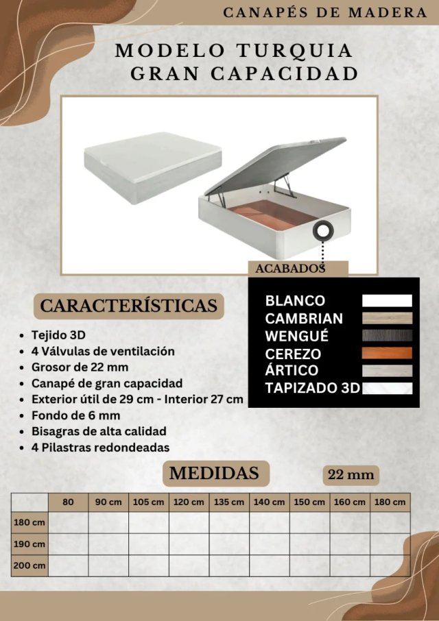 Canapé de madera tengo todos medidas