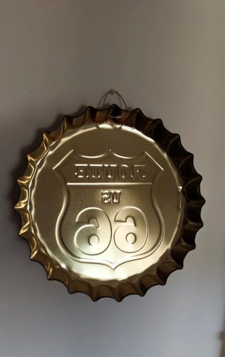 Chapa Decorativa Route 66 Metal