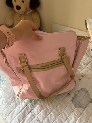 Bolso de viaje para bebé MYRL rosa y dorado