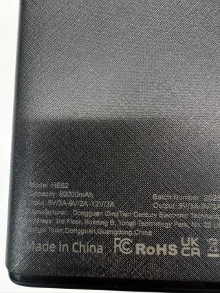 Power Bank Nero 80000mAh con Ricarica Rapida