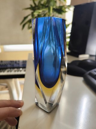Vaso stile Murano Mandruzzato anni '70 Blu