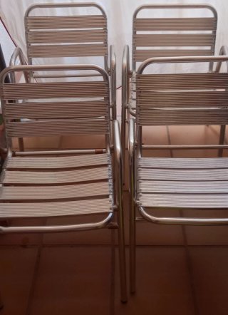 4 Sillas Exterior Aluminio