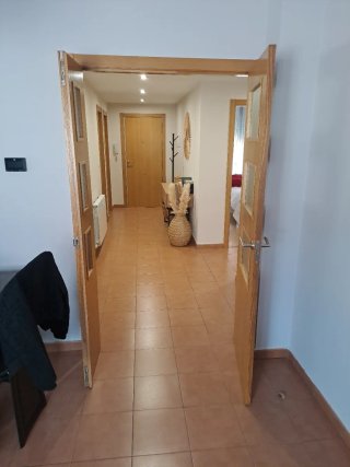 Puerta doble de madera maciza con cristal