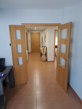 Puerta doble de madera maciza con cristal