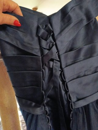 Vestido fiesta raso y tul azul