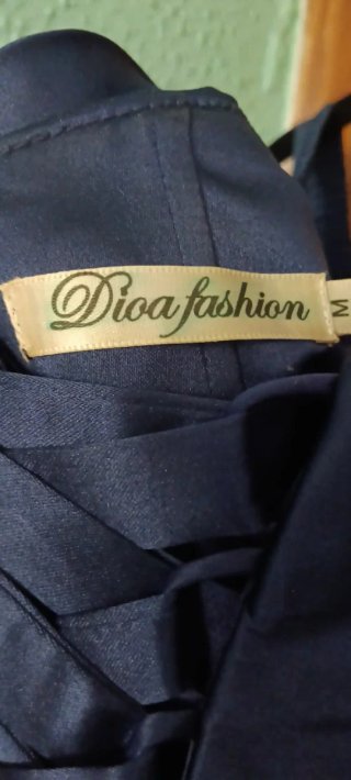Vestido fiesta raso y tul azul