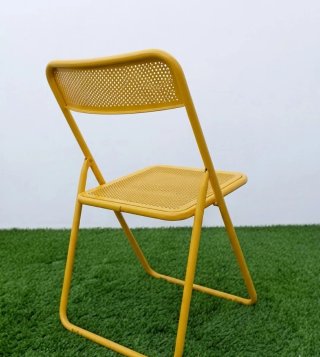 Set 4 Sedie Metallo Vintage Gialle Mild century 70