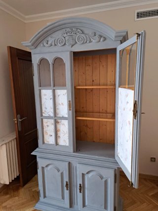 Alacena Vitrina Mueble Salón Madera y Cristal