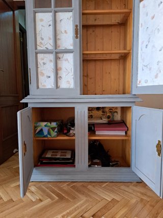 Alacena Vitrina Mueble Salón Madera y Cristal
