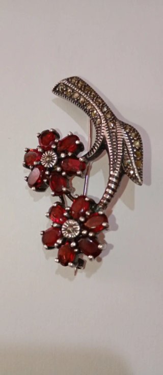 Conjunto Plata 925: Pendientes y Broche Amatista