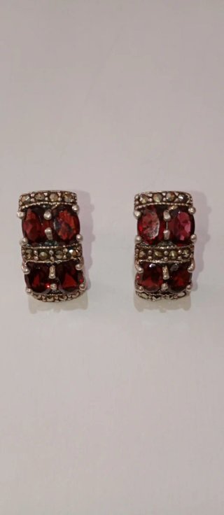 Conjunto Plata 925: Pendientes y Broche Amatista