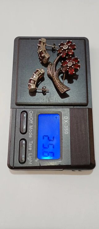 Conjunto Plata 925: Pendientes y Broche Amatista