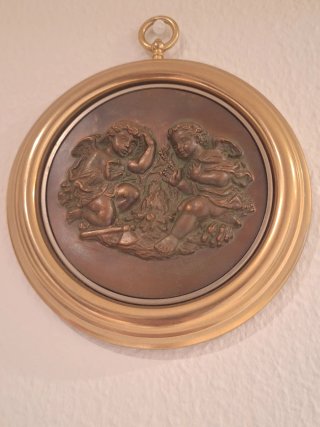 Pareja medallones vintage decoración