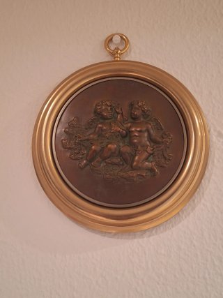 Pareja medallones vintage decoración