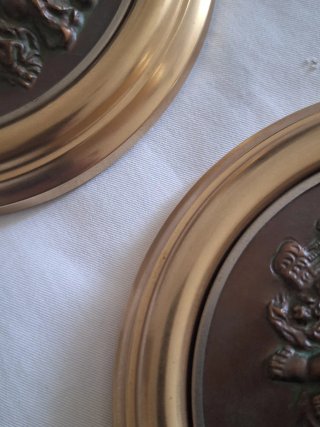 Pareja medallones vintage decoración