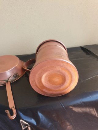 Set Rame vintage : Padella e brocca