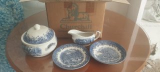 Vajilla Inglesa Churchill Porcelana Azul