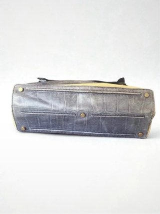 Bolso Saint Laurent Negro/Gris Piel Cocodrilo