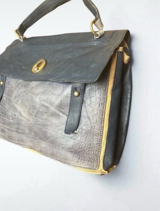 Bolso Saint Laurent Negro/Gris Piel Cocodrilo