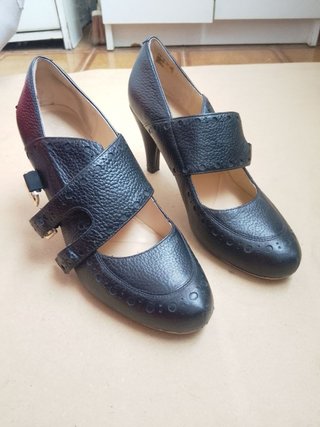 Scarpe donna con tacco Clarks nere pelle 41
