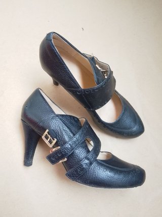 Scarpe donna con tacco Clarks nere pelle 41