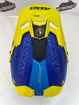 Casco T-XL Axxis Cross  Azul Amarillo Mate