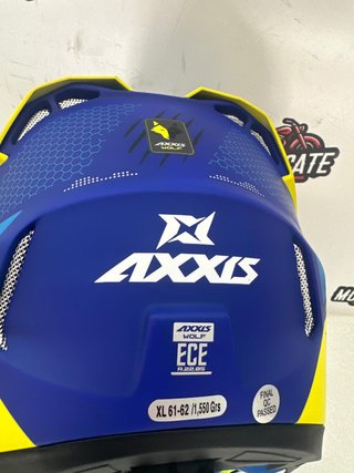 Casco T-XL Axxis Cross  Azul Amarillo Mate