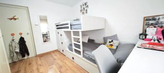 Cama tren juvenil blanco grisaceo