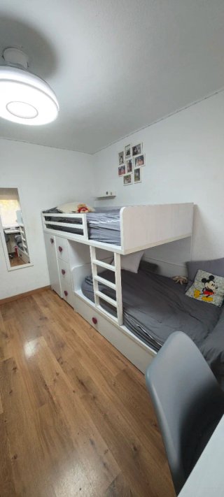 Cama tren juvenil blanco grisaceo