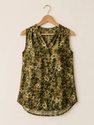 Blusa verde floral talla S