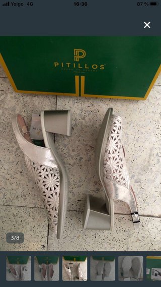 Sandalias Pitillos Piel plateadas