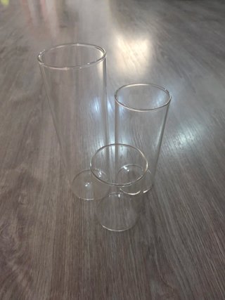 Juego 12 Candelabros Vidrio Cilindro
